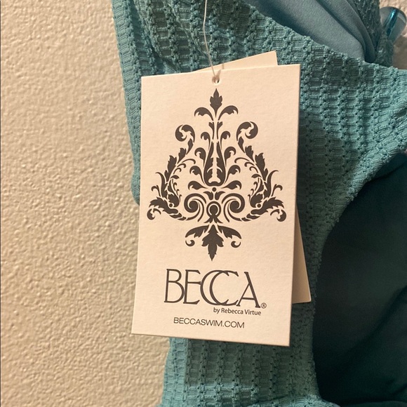 BECCA SWIM Textured Green One Piece Swimsuit - Picture 7 of 9